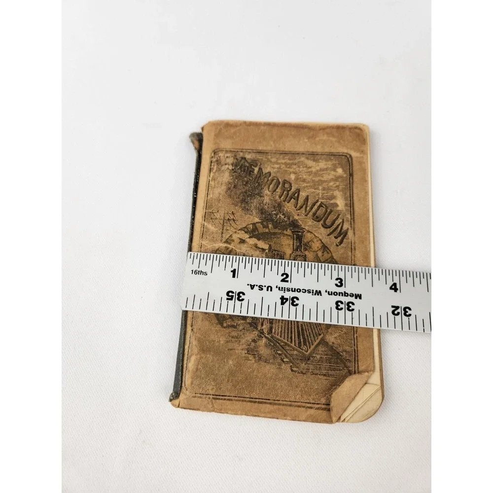 Antique Train memorandum Blank notebook Steam Engine Logbook Conductor Notes Vtg